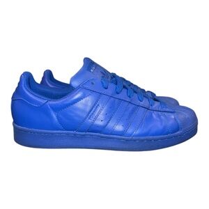 Adidas Pharrell Williams Superstar Men's 10 Blue Leather Athletic Shoes S41814